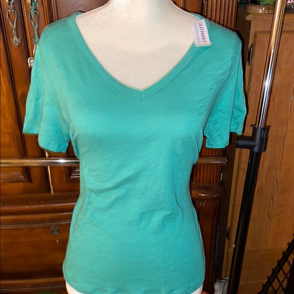 Old Navy Kelly Green  Fitted Short Sleeve T-Shirt